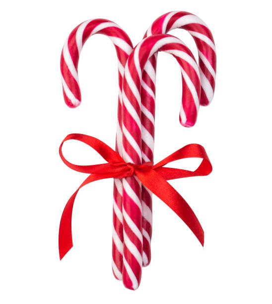 istock Red striped caramel sticks tied with a red bow 1189208417