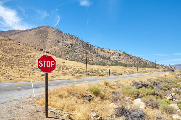 istock Stop sign by a road in Nevada, USA 1189209969