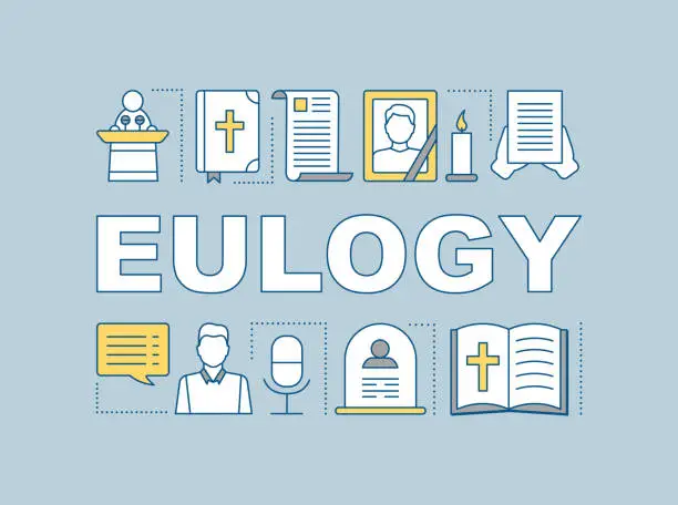 Vector illustration of Eulogy word concepts banner