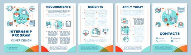 praktikumsprogramm broschüre layout layout - azubi stock-grafiken, -clipart, -cartoons und -symbole