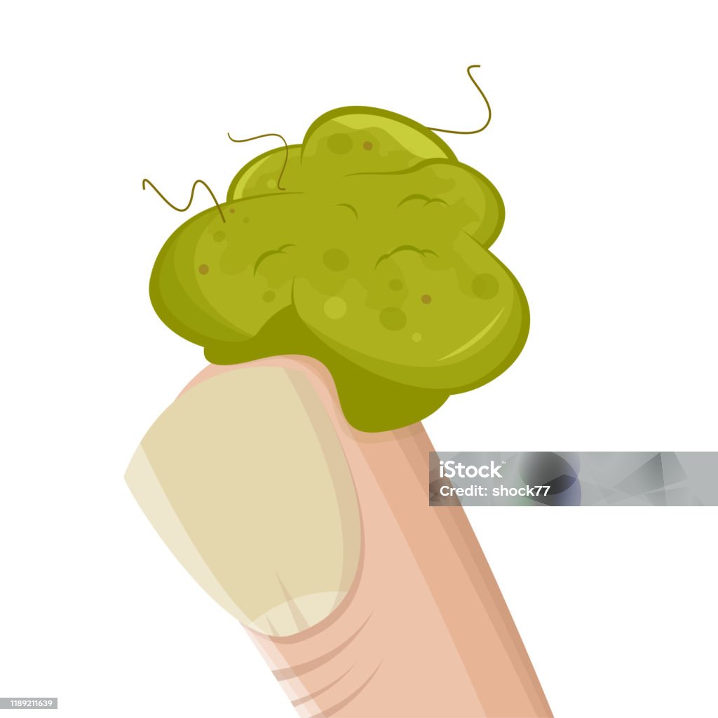 Minh Họa Hoạt Hình Hài Hước Của Một Booger Trên Một Ngón Tay Hình ...