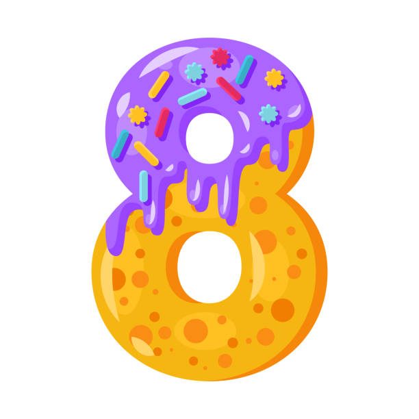 その他 MISTA DONUT / SOUND DEY vol.8 Donut Cartoon Eight Number Vector Illustration Stock Illustration