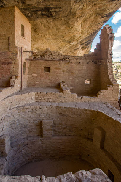 istock Mesa Verde National Park - Balcony House Vertical View Across Kiva 1189214828