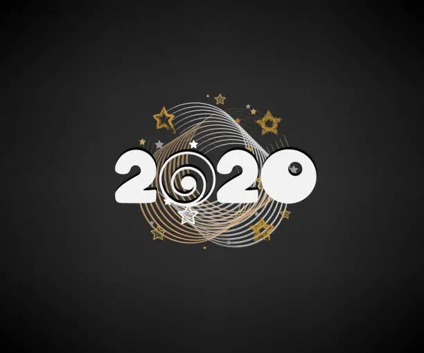 Vector illustration of Happy New Year 2020