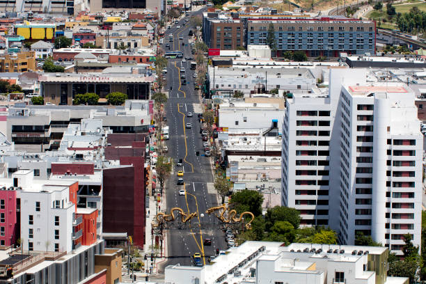 istock Traffic in Los Angeles, Aerial View 1189227837