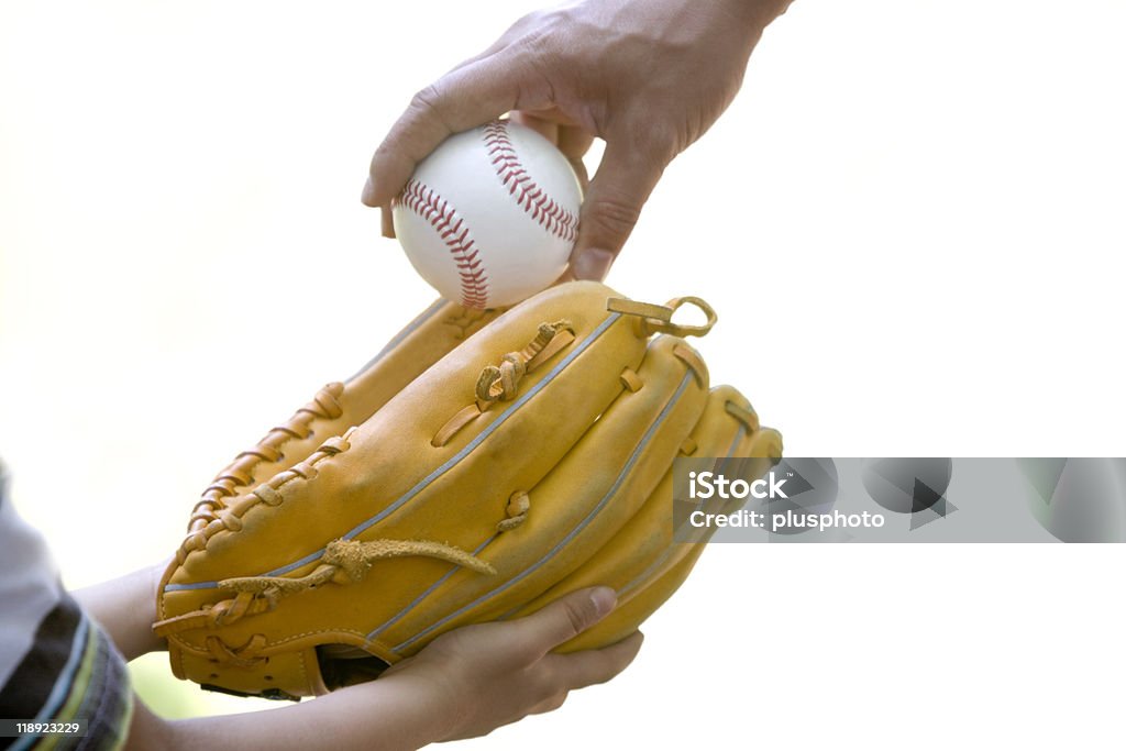 E a Luva de Beisebol - Royalty-free Criança Foto de stock