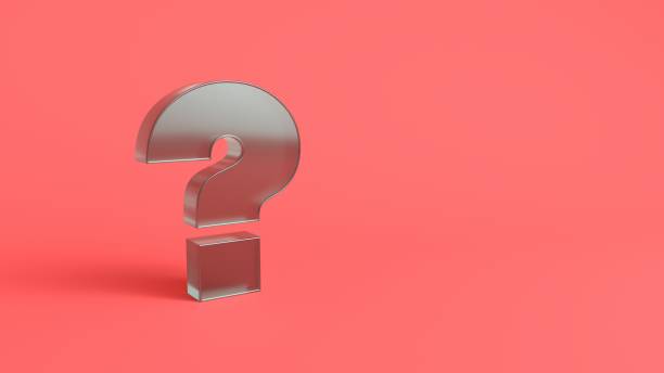 istock 3D rendered illustration of crystal question mark and pink background 1189234813