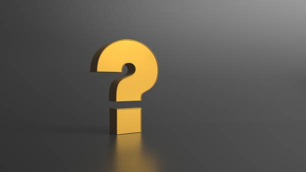 istock 3d rendered illustration of golden question mark and grey background 1189234814