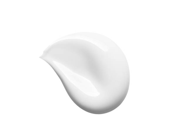 White cream lotion swatch isolated on white background