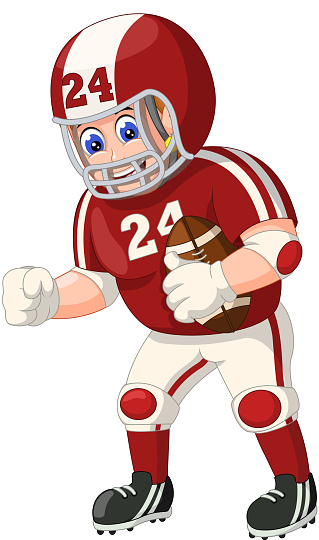 Cool American Football Player Cartoon Stock Illustration - Download Image  Now - American Football - Ball, American Football - Sport, American Football  Player - iStock