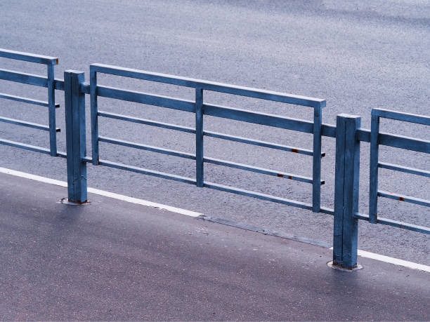 istock Metal road fence minimalistic background 1189264190