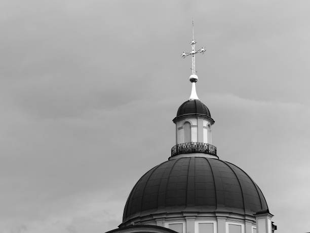istock Black and white minimal church background 1189264238