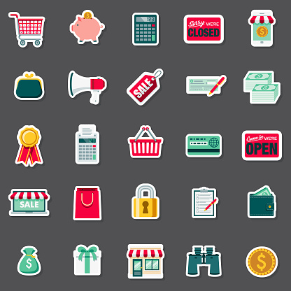 Merchant Sticker Ecommerce Sticker Set Stock Illustration - Download Image Now - Sticker ...