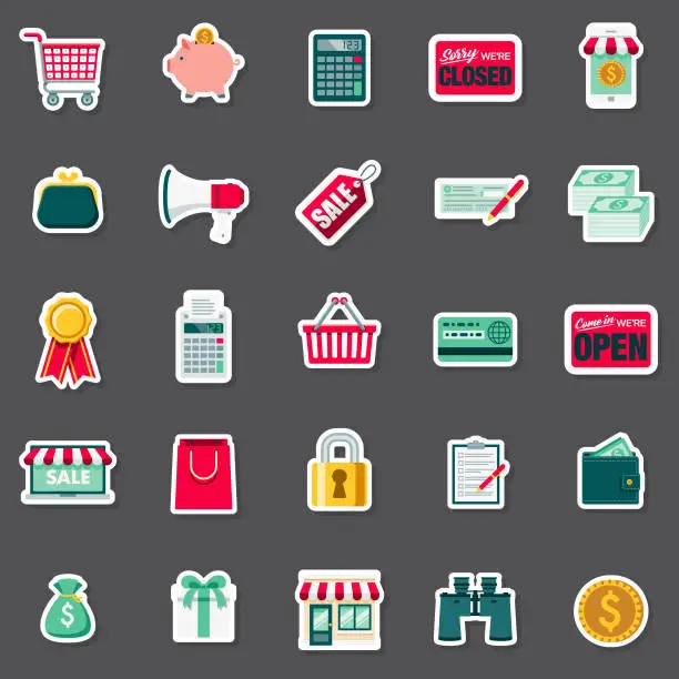Vector illustration of E-Commerce Sticker Set