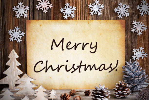 istock Old Paper With Christmas Decoration, Text Merry Christmas 1189272725