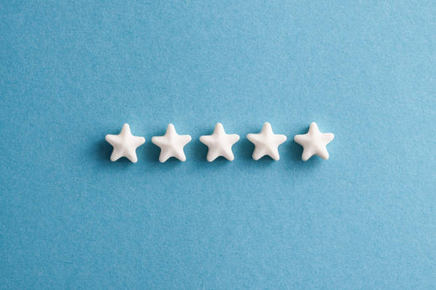 Five star rating feedback stock photo