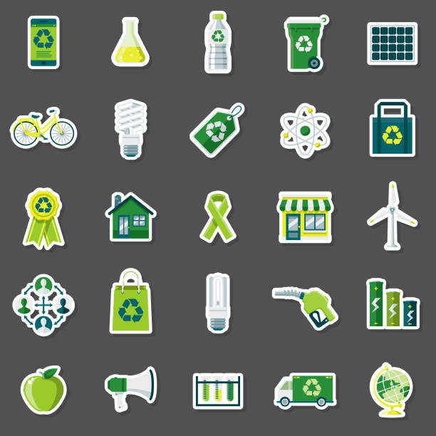 Environment Sticker Set vector art illustration