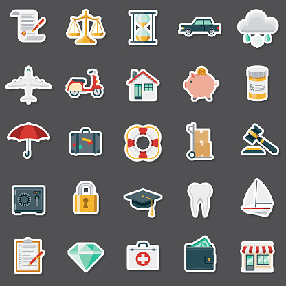 Protect Insurance Sticker Insurance Sticker Set Stock Illustration - Download Image Now - Sticker ...