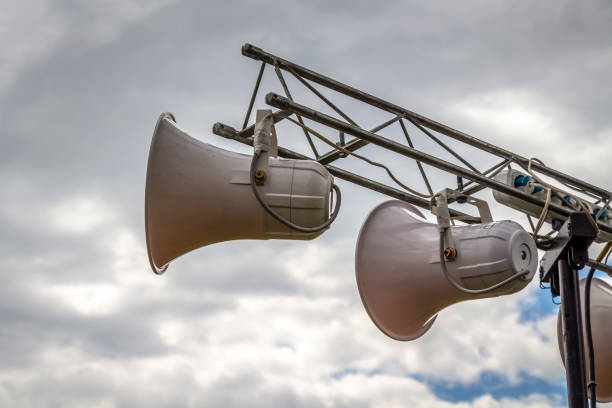 istock Powerful street loudspeakers 1189280309