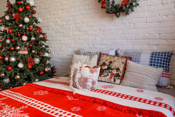 istock Beautiful holiday decorated room with Christmas tree with presents under it 1189287947
