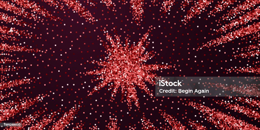 Red Gold Glitter Luxury Sparkling Confetti Scatte Stock Illustration