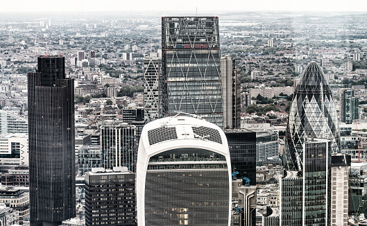 Skyscraper Business Office, Corporate building in London City, England, UK.