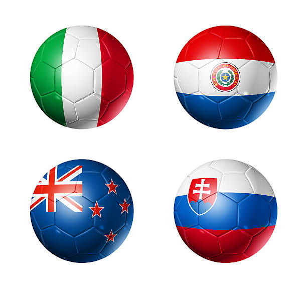 istock group F flags on soccerballs - 2010 118929477