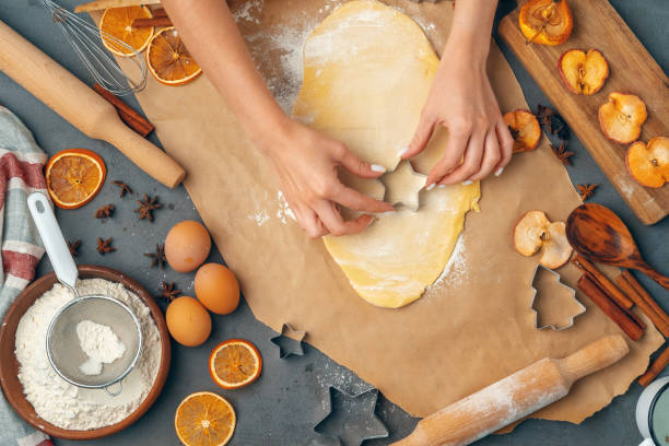 istock female hands making cookies from fresh dough at home 1189300373