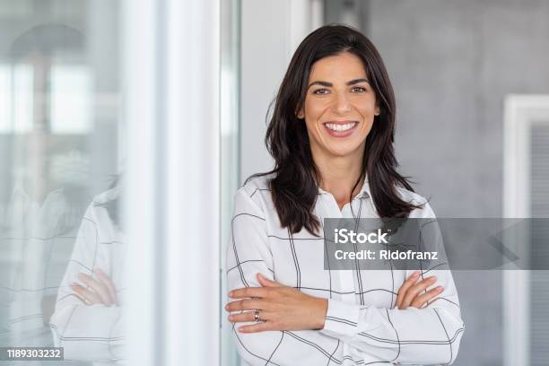 Successful Mature Business Woman Looking At Camera Stock Photo - Download Image Now - Women, One Woman Only, Businesswoman