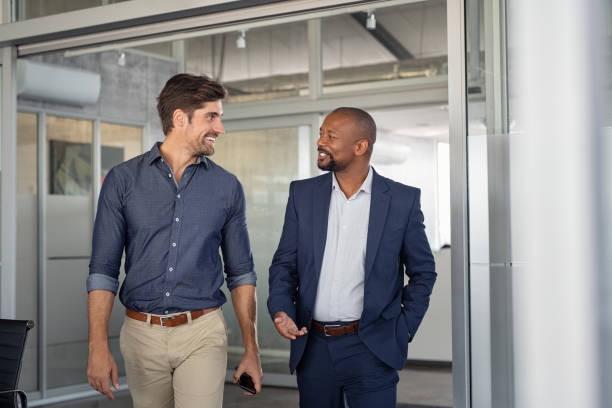 Business people discussing in modern office