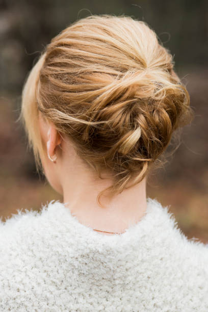 istock Short hairstyle for women, hair pulled back 1189303737