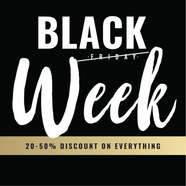baner sprzedaży black friday week - black week stock illustrations