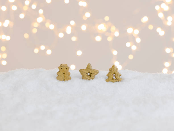 istock christmas background with colourful christmas cookies on white snow 1189305507