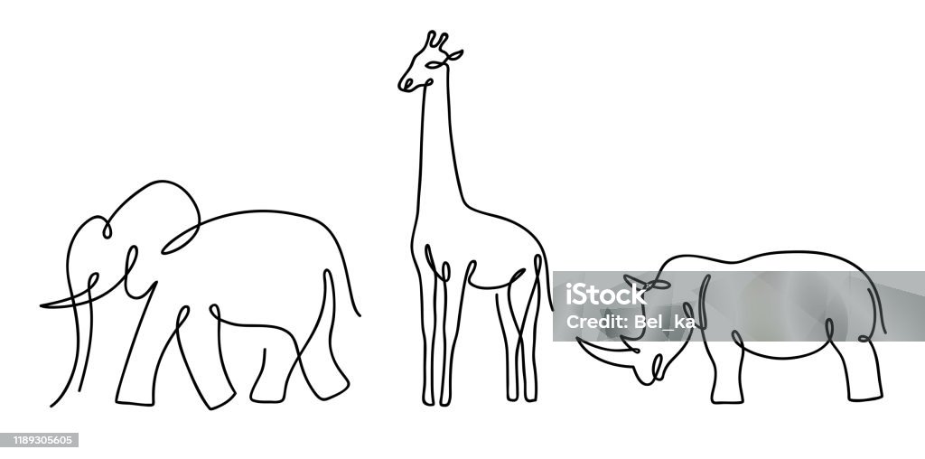 Line Feature Animal Animal Lines3 Stock Illustration - Download Image Now - Line Art ...