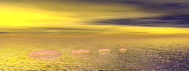 istock beautiful meditation landscape on the ocean - 3d rendering 1189308521