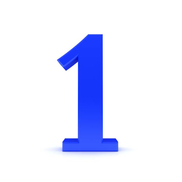 istock 1 one number blue 3d sign on white background 1189309540