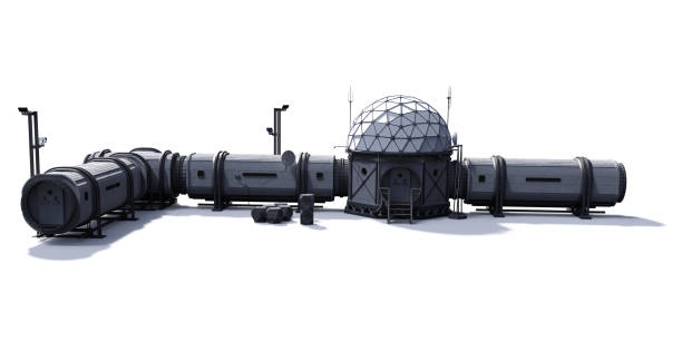 istock research base, habitat for astronauts on Mars or Moon isolated on white background 1189311337