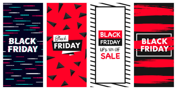 istock Black Friday DL Flyer Banner poster template vector illustration Background greeting card set pack 1189311795