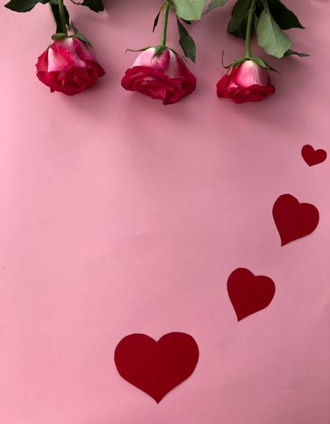istock Valentine's day greeting card template on pink background 1189311939
