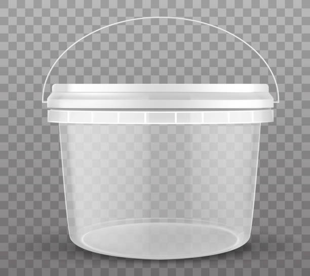 Clear Plastic Bucket Stock Illustration - Download Image Now - Bucket,  Empty, No People - iStock