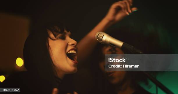 These Ladies Know How To Bring Life To The Party Stock Photo - Download Image Now - Karaoke, Singing, Night