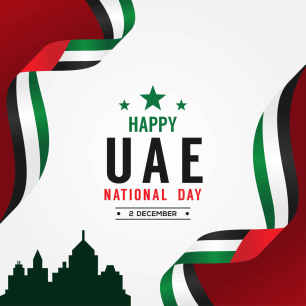 illustrazioni stock, clip art, cartoni animati e icone di tendenza di modello di progettazione vettoriale del giorno dell'indipendenza degli emirati arabi uniti - national holiday