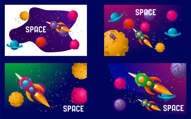 istock set of banner templates. universe. space trip. design. vector illustration 1189321221