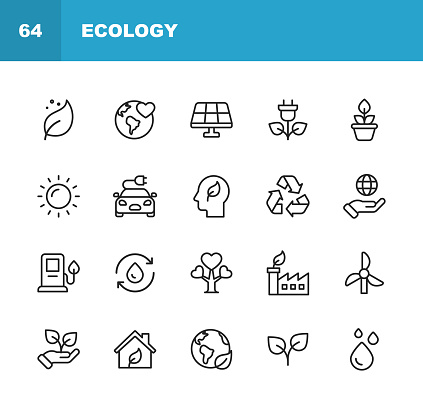 20 Ecology and Environment  Outline Icons.