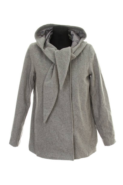 istock gray short coat with a hood isolated 1189325671