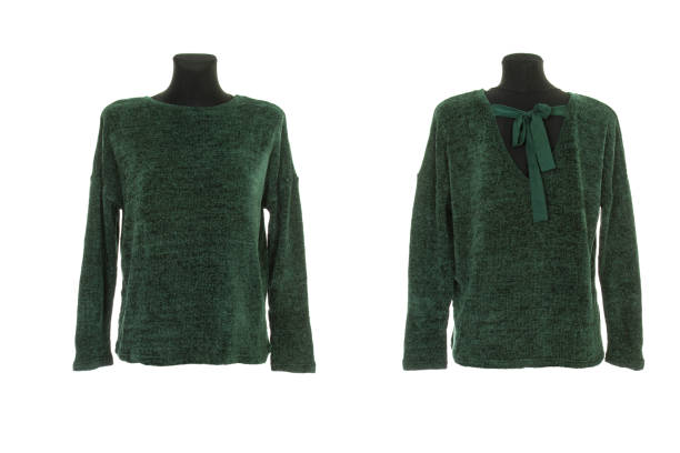 istock knitted sweater isolated on a white background, front and back view. 1189325703