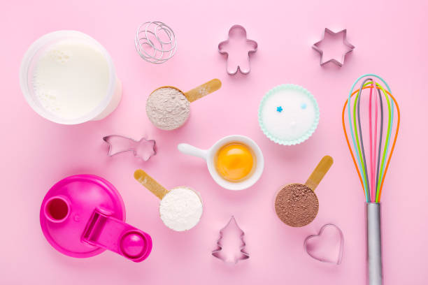 istock fitness diet concept, baking protein, sugar substitute erythritol and eggs for dessert making, flat lay 1189329609