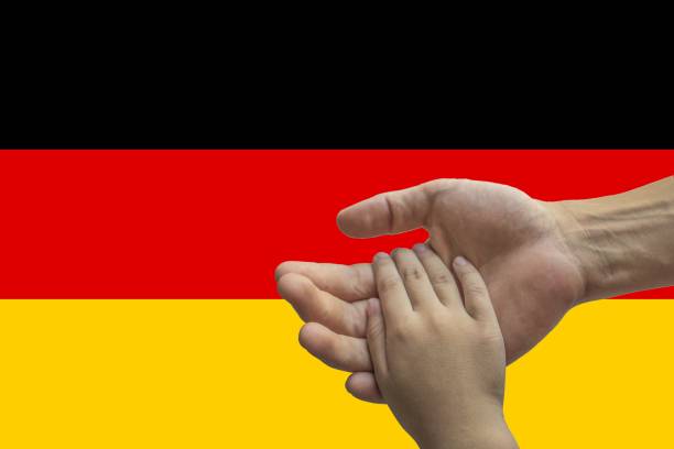 istock Germany flag, intergration of a multicultural group of young people 1189333894