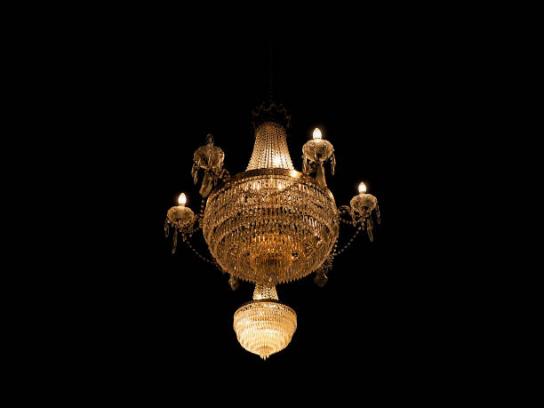 istock vintage chandelier, warm yellow light 1189335559