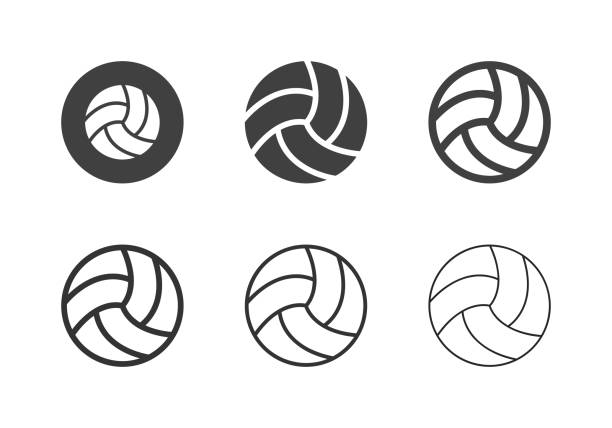 volleyball ball icons - multi series - volleying stock-grafiken, -clipart, -cartoons und -symbole